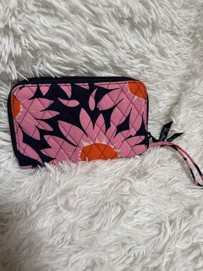 Vera Bradley Floral Pink Quilted Wristlet Wallet